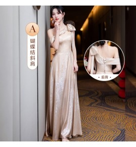 少女禮服裙香檳色宴會姊妹團長裙