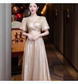 少女禮服裙香檳色宴會姊妹團長裙