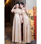 少女禮服裙香檳色宴會姊妹團長裙