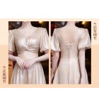 少女禮服裙香檳色宴會姊妹團長裙