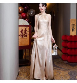 少女禮服裙香檳色宴會姊妹團長裙