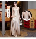 少女禮服裙香檳色宴會姊妹團長裙