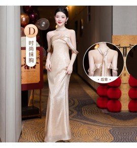 少女禮服裙香檳色宴會姊妹團長裙