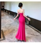 女裝禮服裙抹胸露背不規則長裙