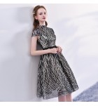 少女禮服裙立領短袖短裙