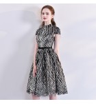少女禮服裙立領短袖短裙