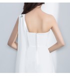 少女禮服裙單肩亮飾長裙