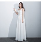 少女禮服裙單肩亮飾長裙
