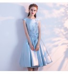 少女禮服裙圓領無袖刺繡中長裙