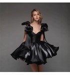 晚裝禮服裙吊帶/抹胸蝴蝶結短裙