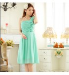 少女連身裙木耳邊單肩禮服中裙