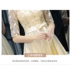 少女禮服裙圓領薄紗袖連身裙