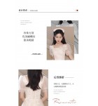 少女禮服裙方領蝴蝶結泡泡袖中長裙