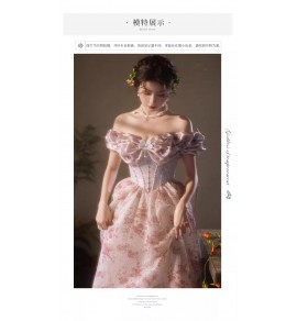 晚裝禮服裙褶皺一字肩長裙