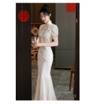晚裝禮服裙復古婚宴魚尾長裙