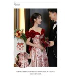 少女禮服裙一字肩燈籠袖長裙