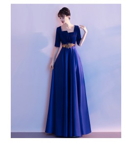 少女禮服裙方領中袖長裙