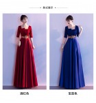 少女禮服裙方領中袖長裙