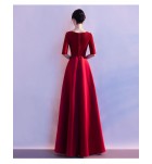 少女禮服裙方領中袖長裙