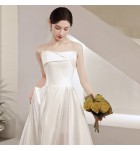 晚裝禮服一字肩露背長裙