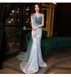 晚裝禮服裙抹胸露背魚尾長裙