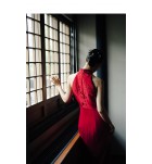 少女禮服裙掛脖露肩長裙