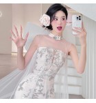 晚裝禮服裙抹胸新娘敬酒服長裙