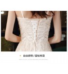 晚裝禮服香檳色吊帶露背長裙