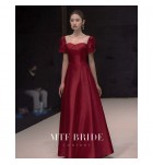 晚裝禮服裙方領婚宴長裙