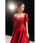晚裝禮服裙方領婚宴長裙