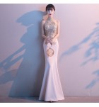 晚裝禮服掛脖魚尾長裙
