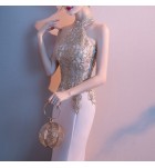 晚裝禮服掛脖魚尾長裙