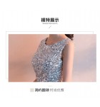 女裝禮服裙圓領無袖前短後長裙