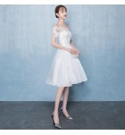 晚裝禮服一字肩及膝裙