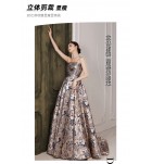 晚裝禮服抹胸小拖尾長裙