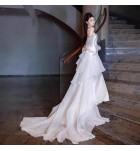 晚裝禮服新娘婚紗緞面魚尾長裙