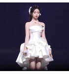 晚裝禮服裙抹胸緞面輕婚紗短裙