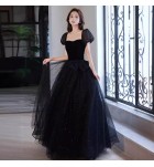 晚裝禮服性感黑色宴會長裙
