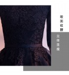 少女禮服裙圓領蕾絲中袖短裙