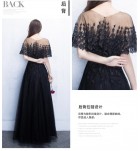 少女禮服裙透視網紗圓領長裙