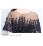 少女禮服裙透視網紗圓領長裙