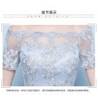 少女禮服裙一字肩短袖前短後長裙