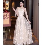 晚裝禮服裙香檳色伴娘服長裙