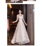 晚裝禮服裙香檳色伴娘服長裙