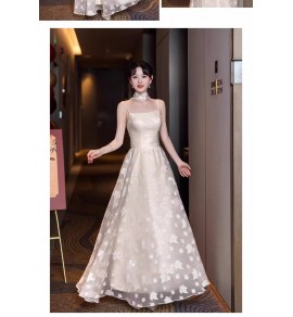 晚裝禮服裙香檳色伴娘服長裙