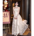 晚裝禮服裙香檳色伴娘服長裙