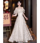 晚裝禮服裙香檳色伴娘服長裙