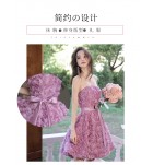 少女禮服裙抹胸立體花朵短裙