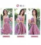 少女禮服裙抹胸立體花朵短裙