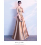 晚裝禮服裙圓領中袖合唱團演出服